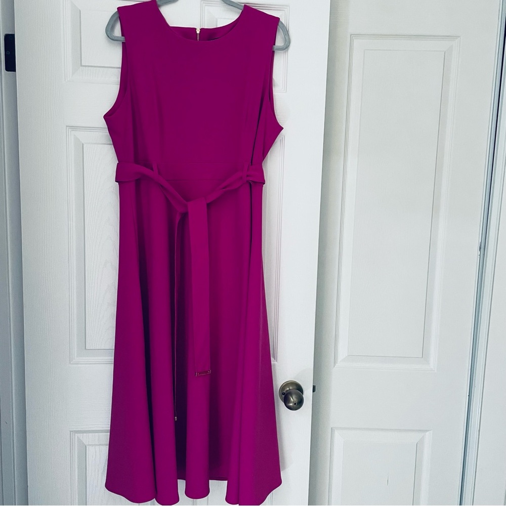 Andrew Marc pink sleeveless midi women’s dress size 16